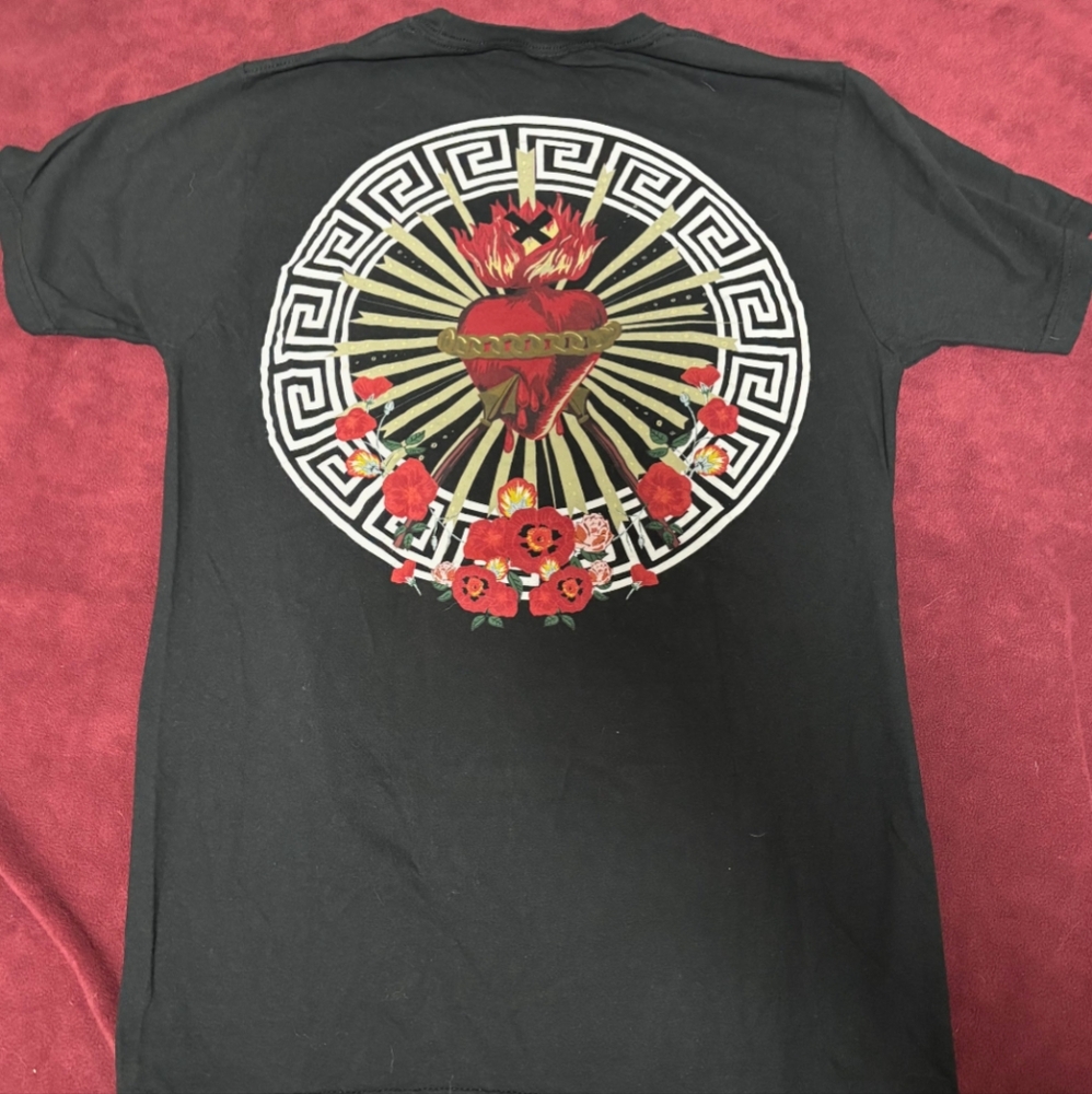 Reason Brand Heart On Fire T-shirt - Size M - Picture 2 of 5